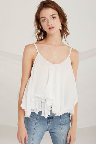 Bethany Tiered Ruffle Cami Top by STORETS