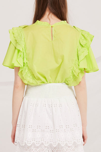 Karsyn Pintuck Ruffle Blouse