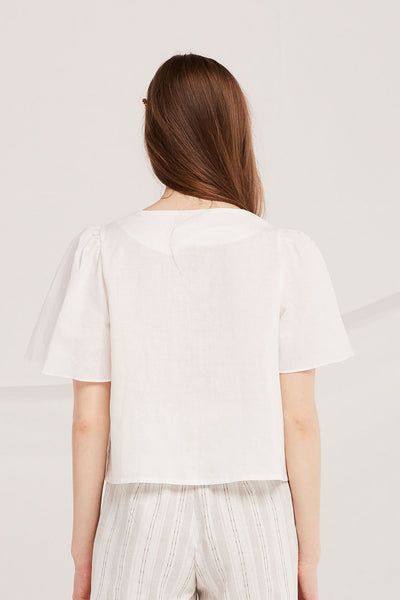 Rory Linen Crop Blouse