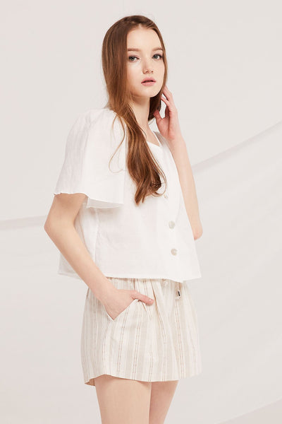 Rory Linen Crop Blouse