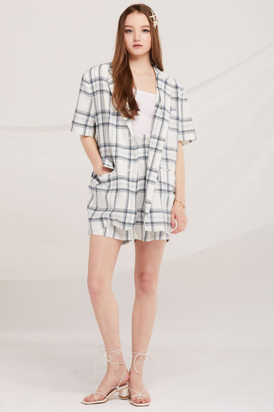 Elliot Paperbag Waist Plaid Shorts