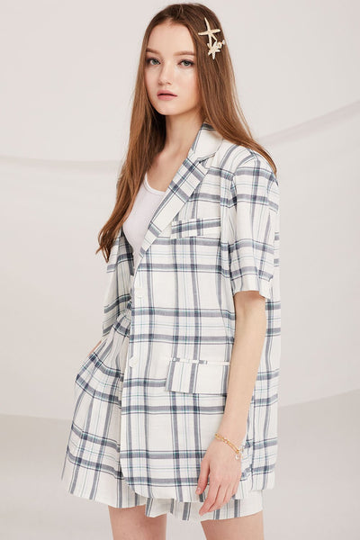 Elliot Belted Plaid Jacket