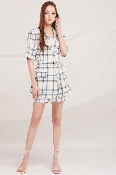 Elliot Belted Plaid Jacket