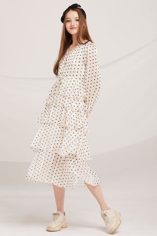 Aisha Polka Dot Tiered Ruffle Dress