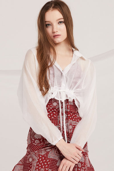 Abril See-Thru Crop Shirt