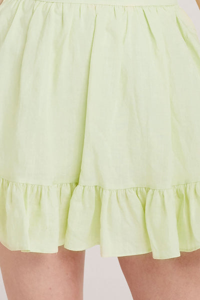 Saanvi Linen Ruffle Hem Skirt