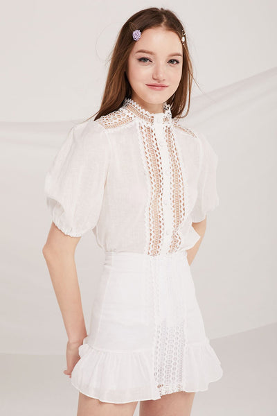 Kimber Crochet Panel Blouse