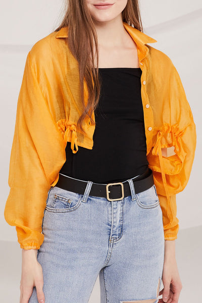 Abril See-Thru Crop Shirt