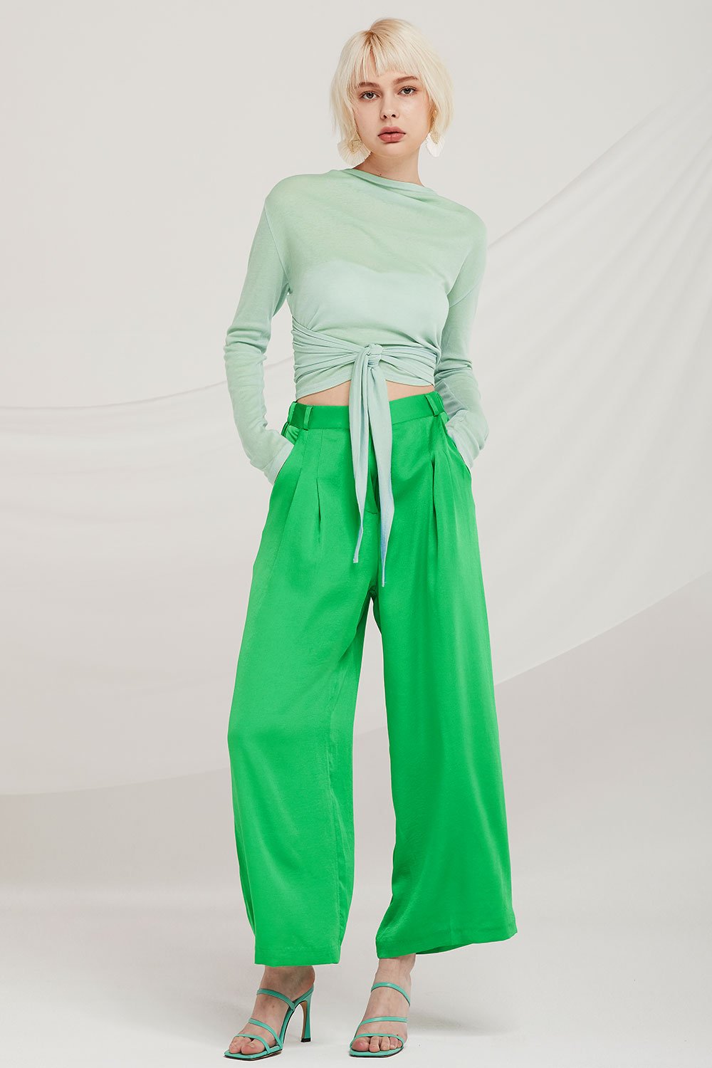 London Pintuck Wide Leg Pants