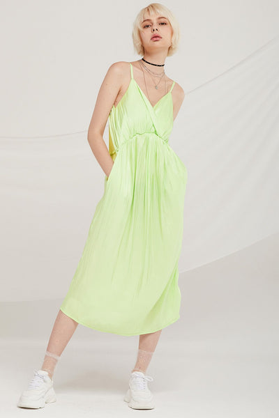 Nolan Satin Pleated Maxi Dress