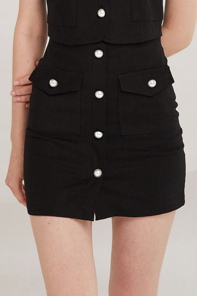 Norah Pearl Button Skirt