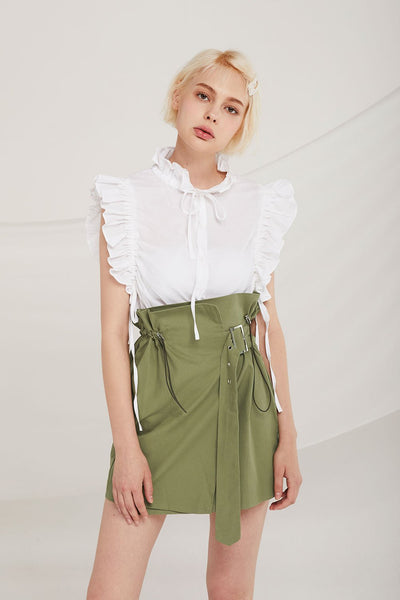 Kaylee Paperbag Waist Belted Skirt