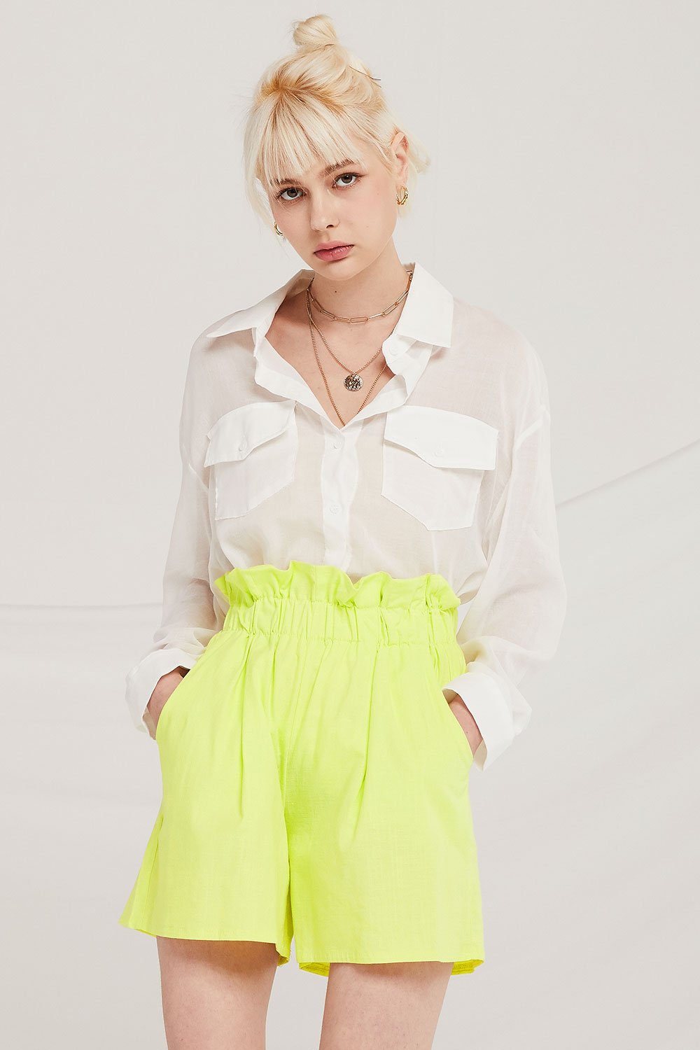 Elijah Linen Paperbag Waist Shorts