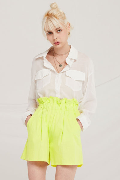 Elijah Linen Paperbag Waist Shorts