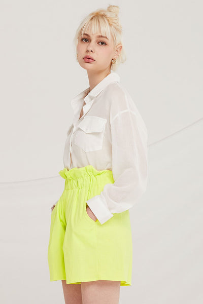 Elijah Linen Paperbag Waist Shorts