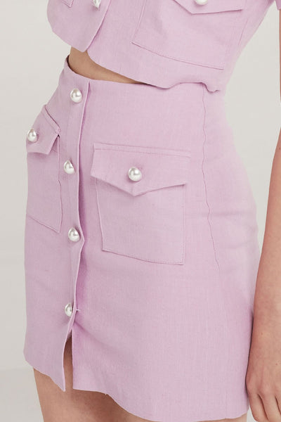 Norah Pearl Button Skirt