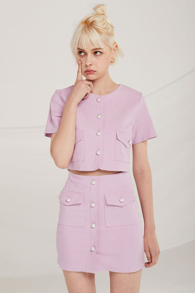 Norah Pearl Button Skirt