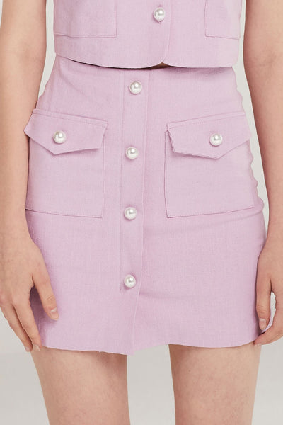 Norah Pearl Button Skirt