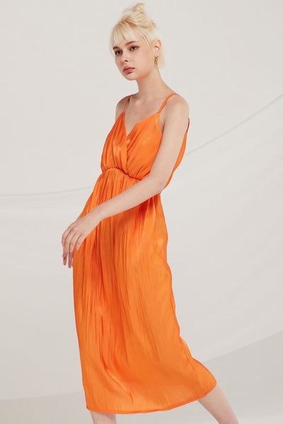 Nolan Satin Pleated Maxi Dress