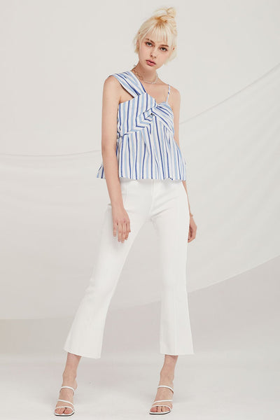 Finley Striped Draped Bustier Top