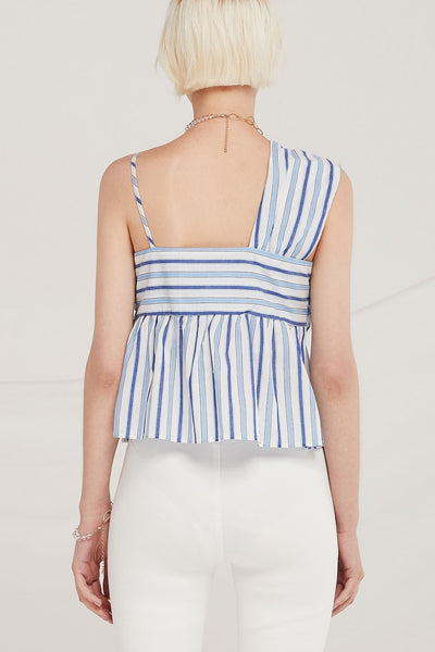 Finley Striped Draped Bustier Top