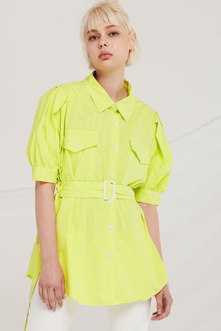 Ryleigh Puff Sleeve Shirt w/Belt