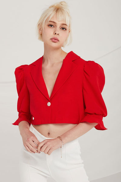 Elisa Puff Sleeve Crop Jacket