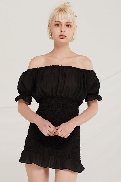 Ashley Off-the-Shoulder Smocked Dress