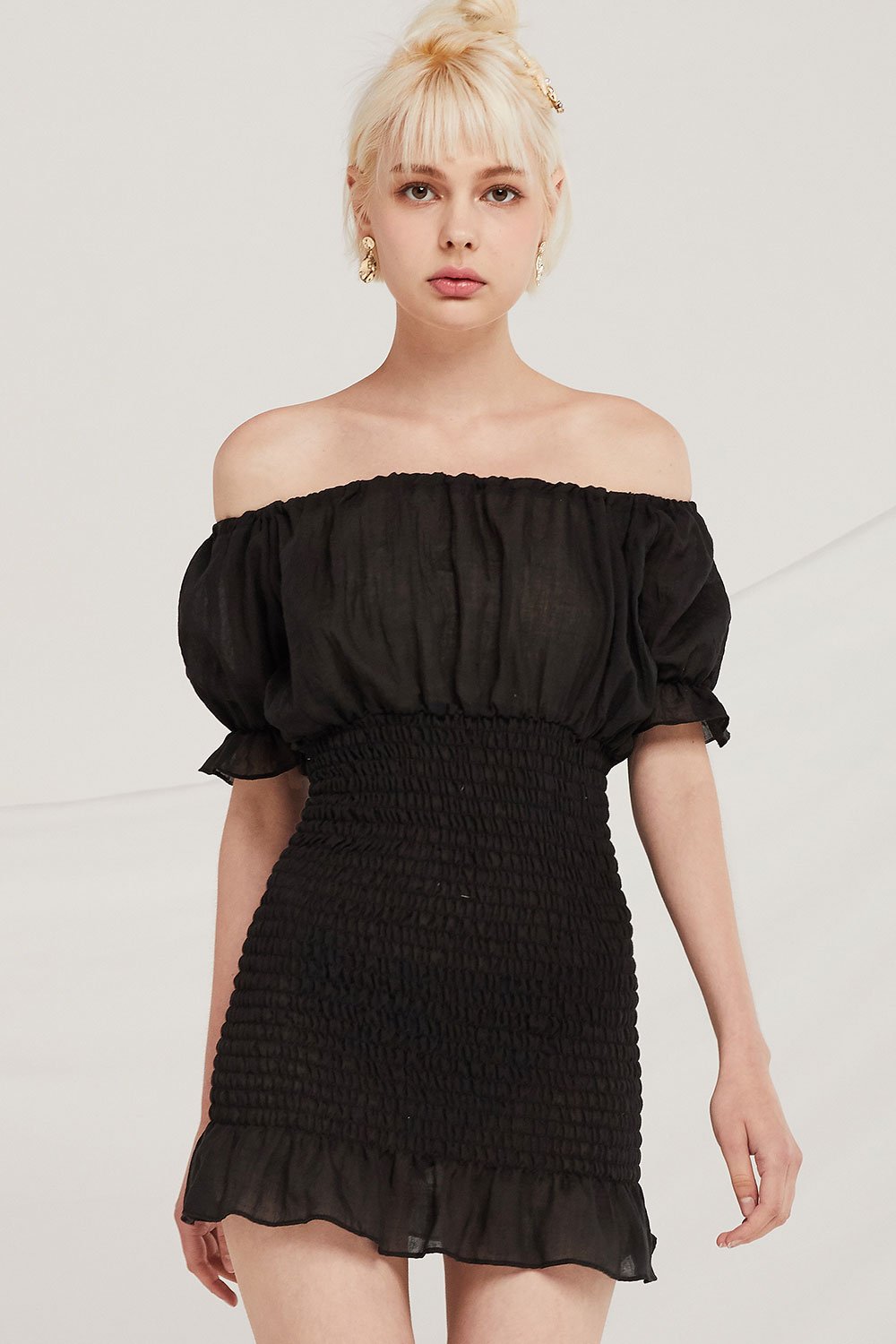 Ashley Off-the-Shoulder Smocked Dress