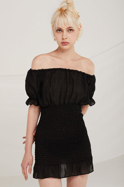 Ashley Off-the-Shoulder Smocked Dress