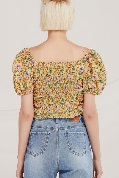 Caleb Floral Cinched Top