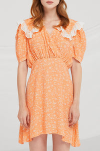 Opal Floral Ruffled Collar Dress