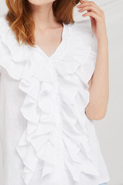 Maggie Tiered Ruffle Sleeveless Top