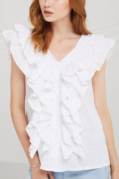 Maggie Tiered Ruffle Sleeveless Top