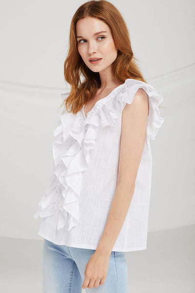 Maggie Tiered Ruffle Sleeveless Top