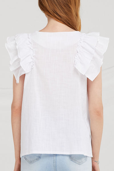 Maggie Tiered Ruffle Sleeveless Top