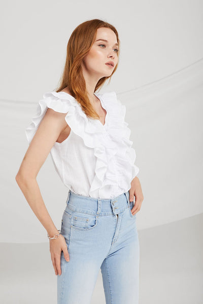 Maggie Tiered Ruffle Sleeveless Top