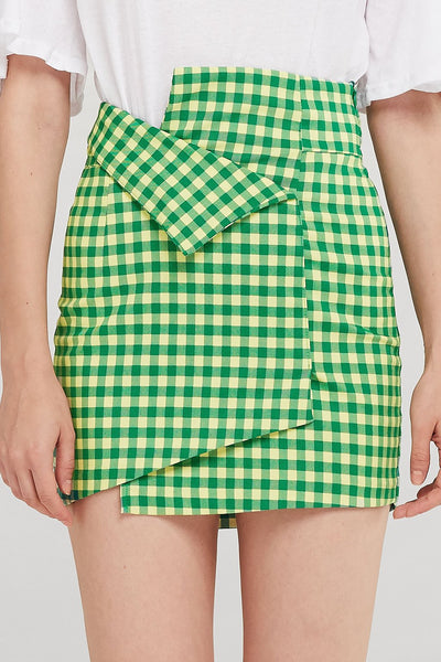 Jada Origami Gingham Skirt