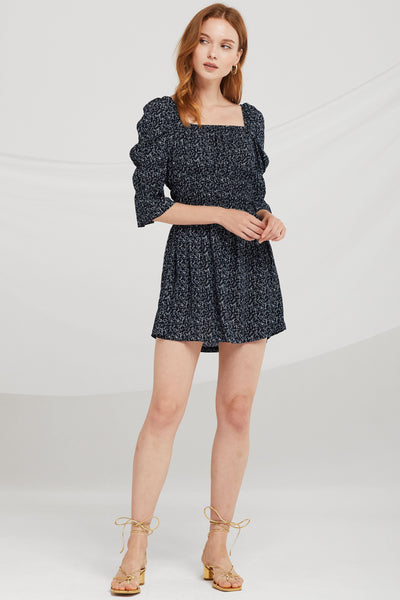 Bria Floral Smocked Puff Sleeve Dress