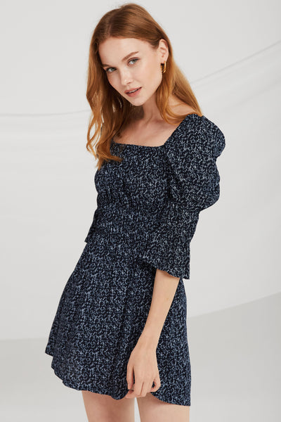 Bria Floral Smocked Puff Sleeve Dress