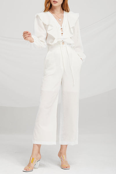 Marley Ruffle Blouse Pants Suits