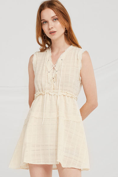 Brynlee Eyelet Lace Up Dress