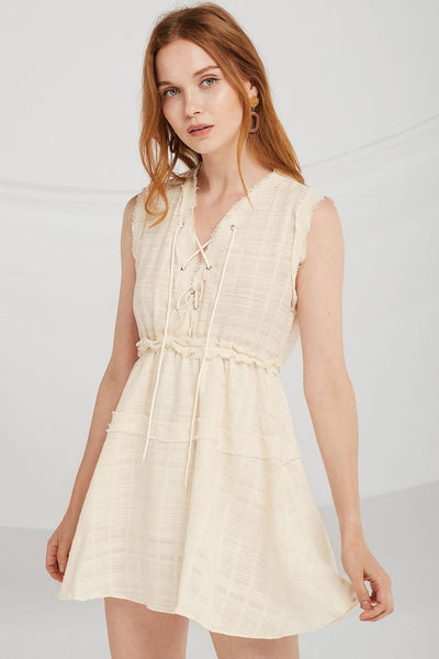 Brynlee Eyelet Lace Up Dress