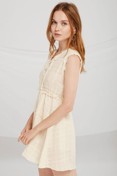 Brynlee Eyelet Lace Up Dress