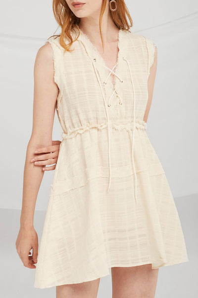 Brynlee Eyelet Lace Up Dress