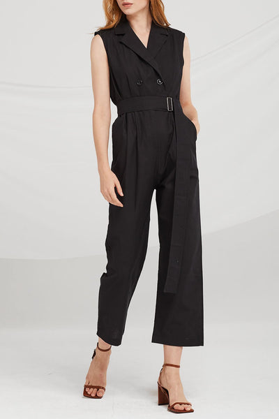 Mariah Notched Collar Jumpsuit