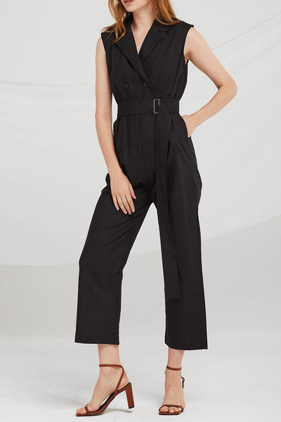 Mariah Notched Collar Jumpsuit