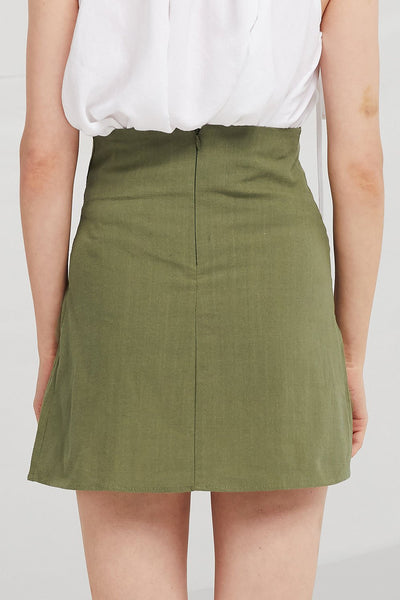 Maci Asymmetric Lace-Up Skirt