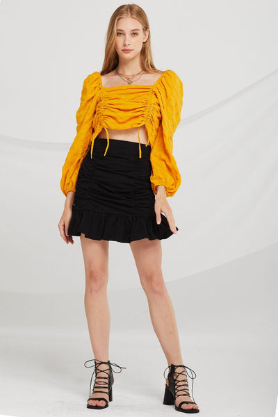 Ruth Ruched Drawstring Top