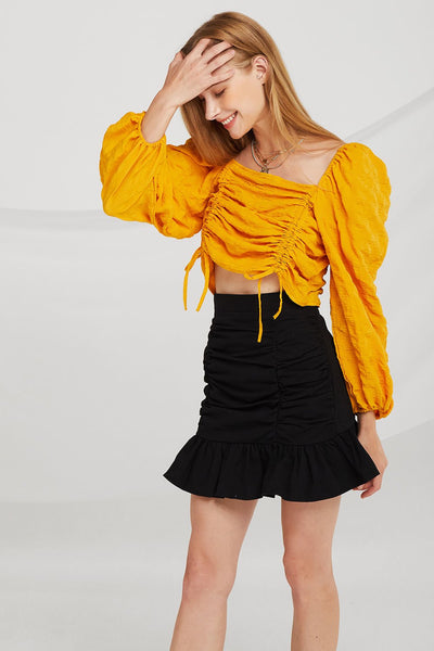 Ruth Ruched Drawstring Top